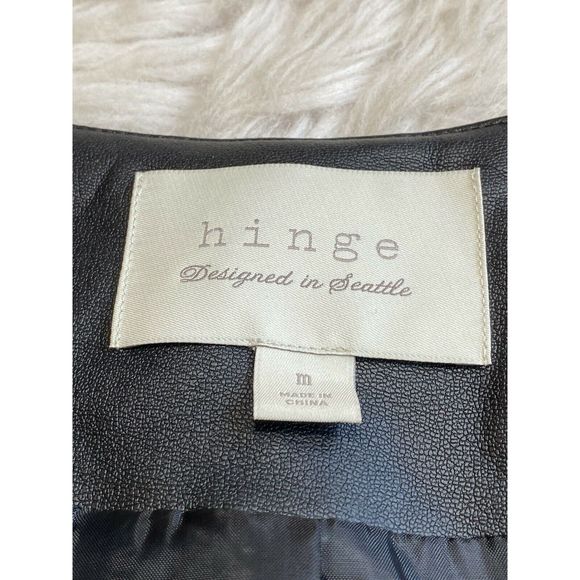 Hinge Seattle M Green Tweed Jacket Leather Trim - Picture 6 of 9